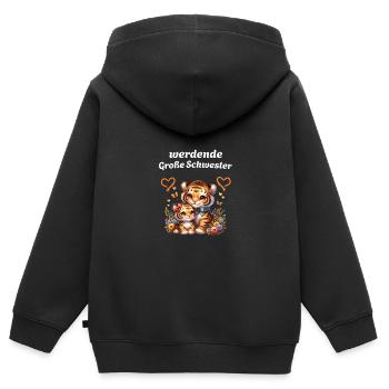 Big sister-to-be - Kids Premium Organic Zip-up Hoodie - black - Back - AI Model Kid Male (0cm)