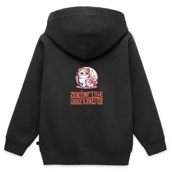 Future big sister, soon to be big sister - Kids Premium Organic Zip-up Hoodie - black - Back - AI Model Kid Male (0cm)