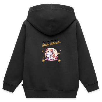 Ich werde eine große Schwester - Kinder Premium Organic Zip Hoodie - Schwarz - Hinten - AI Model Kid Male (0cm)