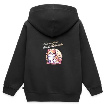 Bientôt grande sœur - Sweat Premium à capuche zippé enfant bio - noir - Dos - AI Model Kid Male (0cm)