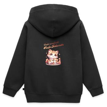 Bientôt grande sœur - Sweat Premium à capuche zippé enfant bio - noir - Dos - AI Model Kid Male (0cm)