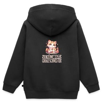 Future big sister, soon to be big sister - Kids Premium Organic Zip-up Hoodie - black - Back - AI Model Kid Male (0cm)