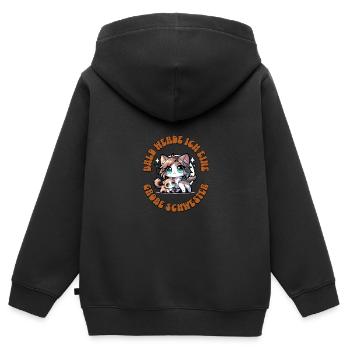 Bald werde ich eine große Schwester - Kinder Premium Organic Zip Hoodie - Schwarz - Hinten - AI Model Kid Male (0cm)