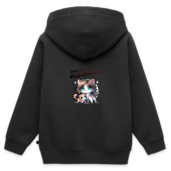 Bald werdende Große Schwester - Kinder Premium Organic Zip Hoodie - Schwarz - Hinten - AI Model Kid Male (0cm)