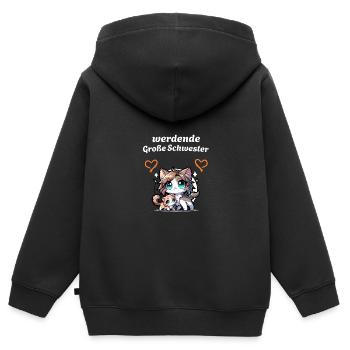 Big sister-to-be - Kids Premium Organic Zip-up Hoodie - black - Back - AI Model Kid Male (0cm)