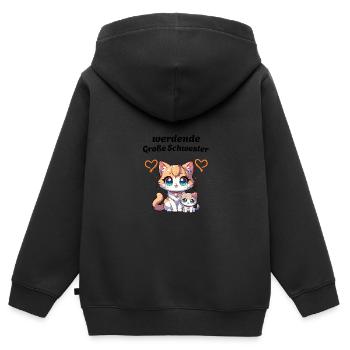 big sister-to-be - Kids Premium Organic Zip-up Hoodie - black - Back - AI Model Kid Male (0cm)