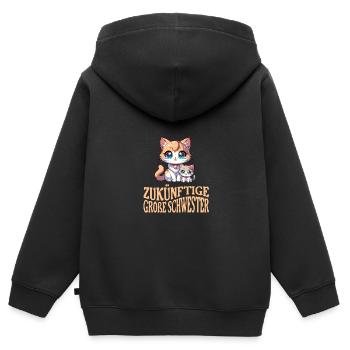 Future big sister, soon to be big sister - Kids Premium Organic Zip-up Hoodie - black - Back - AI Model Kid Male (0cm)