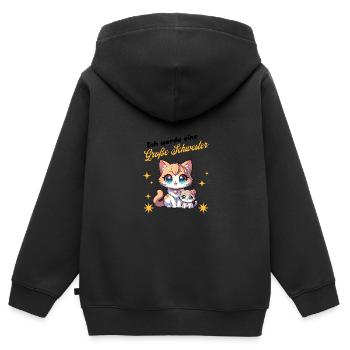Ich werde eine große Schwester - Kinder Premium Organic Zip Hoodie - Schwarz - Hinten - AI Model Kid Male (0cm)