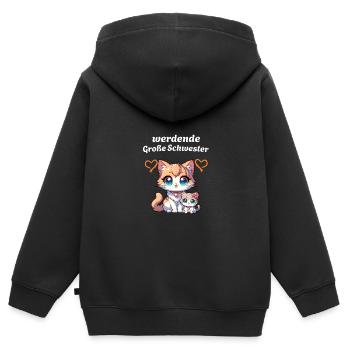 Big sister-to-be - Kids Premium Organic Zip-up Hoodie - black - Back - AI Model Kid Male (0cm)