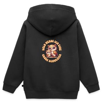 Bald werde ich eine große Schwester - Kinder Premium Organic Zip Hoodie - Schwarz - Hinten - AI Model Kid Male (0cm)