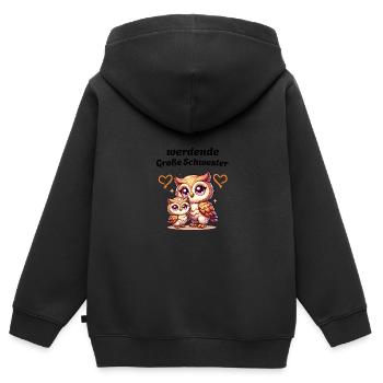 big sister-to-be - Kids Premium Organic Zip-up Hoodie - black - Back - AI Model Kid Male (0cm)
