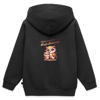 Bientôt grande sœur - Sweat Premium à capuche zippé enfant bio - noir - Dos - AI Model Kid Male (0cm)
