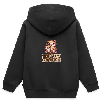 Future big sister, soon to be big sister - Kids Premium Organic Zip-up Hoodie - black - Back - AI Model Kid Male (0cm)