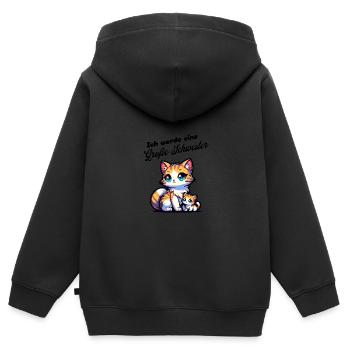 Ich werde eine große Schwester - Kinder Premium Organic Zip Hoodie - Schwarz - Hinten - AI Model Kid Male (0cm)