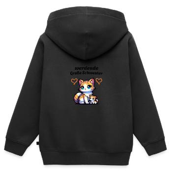 big sister-to-be - Kids Premium Organic Zip-up Hoodie - black - Back - AI Model Kid Male (0cm)