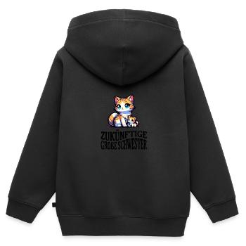 Future grande sœur - Sweat Premium à capuche zippé enfant bio - noir - Dos - AI Model Kid Male (0cm)
