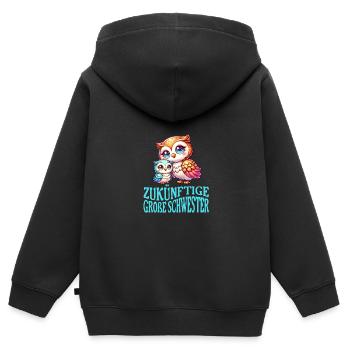 Future big sister, soon to be big sister - Kids Premium Organic Zip-up Hoodie - black - Back - AI Model Kid Male (0cm)