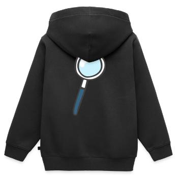 Lupe - Kinder Premium Organic Zip Hoodie - Schwarz - Hinten - AI Model Kid Male (0cm)