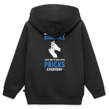 Diabetes Diabetiker Insulin - Kinder Premium Organic Zip Hoodie - Schwarz - Hinten - AI Model Kid Male (0cm)