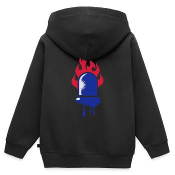 Blaulicht Feuerwehr - Kinder Premium Organic Zip Hoodie - Schwarz - Hinten - AI Model Kid Male (0cm)