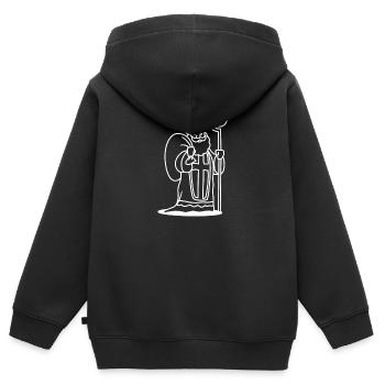 Saint Nicolas - Sweat Premium à capuche zippé enfant bio - noir - Dos - AI Model Kid Male (0cm)