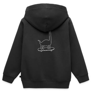 Dino - Kinder Premium Organic Zip Hoodie - Schwarz - Hinten - AI Model Kid Male (0cm)
