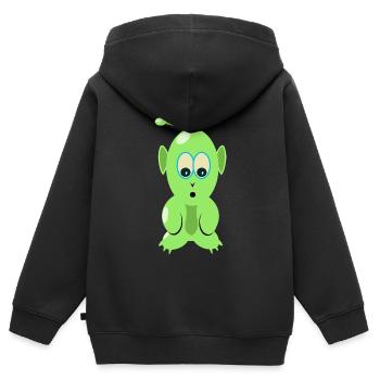 T-shirt martien, pour alien et OVNI fan - Sweat Premium à capuche zippé enfant bio - noir - Dos - AI Model Kid Male (0cm)