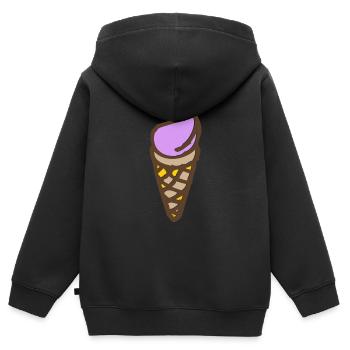 Eis - Softeis - Kinder Premium Organic Zip Hoodie - Schwarz - Hinten - AI Model Kid Male (0cm)