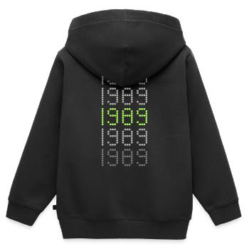 Style 1989 - Kinder Premium Organic Zip Hoodie - Schwarz - Hinten - AI Model Kid Male (0cm)