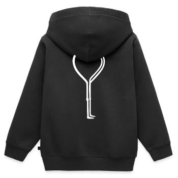 Herz Flamingo Liebe Wasservogel Tropisch Zuneigung - Kinder Premium Organic Zip Hoodie - Schwarz - Hinten - AI Model Kid Male (0cm)