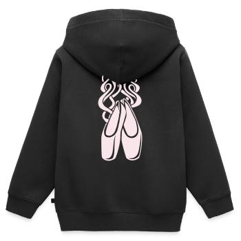 Ballettschuhe Ballerina Symbol - Kinder Premium Organic Zip Hoodie - Schwarz - Hinten - AI Model Kid Male (0cm)