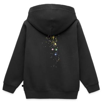 étoiles, dessin, illustration, rose, étoile, pastel - Sweat Premium à capuche zippé enfant bio - noir - Dos - AI Model Kid Male (0cm)