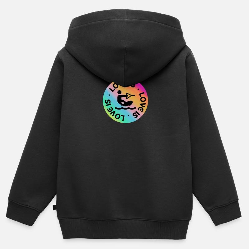 L’amour, c’est le wakeboard. - Sweat Premium à capuche zippé enfant bio - noir
