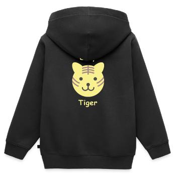 Easy Tiger hell - Kinder Premium Organic Zip Hoodie - Schwarz - Hinten - AI Model Kid Male (0cm)