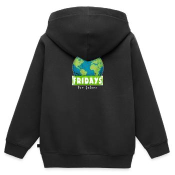 Vendredis pour le futur Stop au changement climatique Save Gift - Sweat Premium à capuche zippé enfant bio - noir - Dos - AI Model Kid Male (0cm)