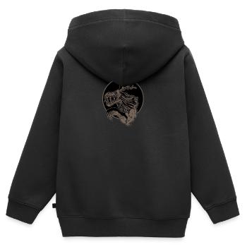 Wendigo Monster Kryptid Tier Biest Demon Geschenk - Kinder Premium Organic Zip Hoodie - Schwarz - Hinten - AI Model Kid Male (0cm)