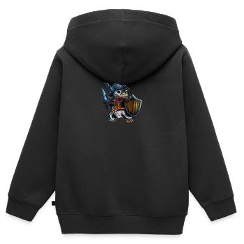 Ritter Pinguin Krieger Schwert Cavalier Rider Geschenk - Kinder Premium Organic Zip Hoodie - Schwarz - Hinten - AI Model Kid Male (0cm)