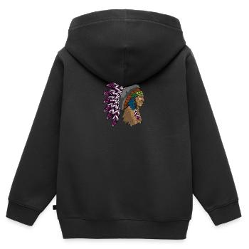 Indisches Männergeschenk - Kinder Premium Organic Zip Hoodie - Schwarz - Hinten - AI Model Kid Male (0cm)