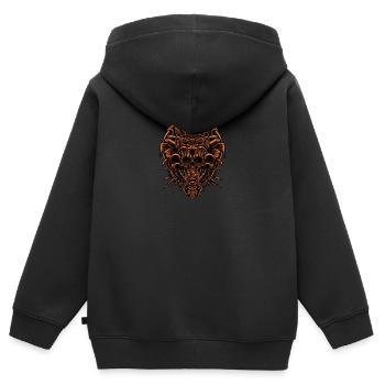 Aztèque Aztecan Ère Crâne Cadeau - Sweat Premium à capuche zippé enfant bio - noir - Dos - AI Model Kid Male (0cm)