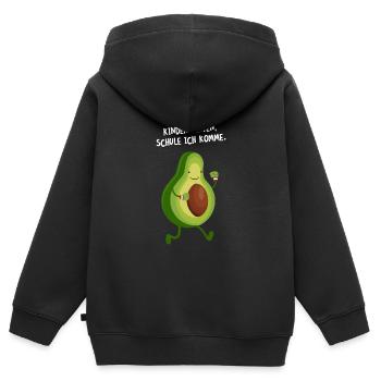 Tschüss Kindergarten Schule Ich Komme Avocado - Kinder Premium Organic Zip Hoodie - Schwarz - Hinten - AI Model Kid Male (0cm)