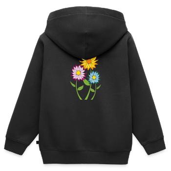 Dalia - Sweat Premium à capuche zippé enfant bio - noir - Dos - AI Model Kid Male (0cm)