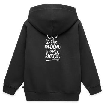 Liebe dich "auf den Mond und zurück" - weiß - Kinder Premium Organic Zip Hoodie - Schwarz - Hinten - AI Model Kid Male (0cm)