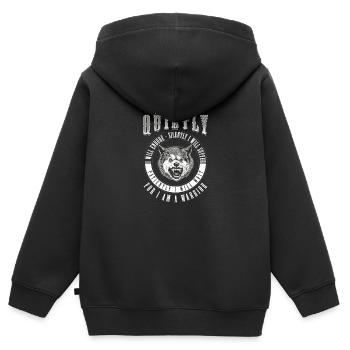 Wolf Nordisch Mond - Kinder Premium Organic Zip Hoodie - Schwarz - Hinten - AI Model Kid Male (0cm)