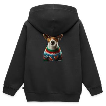 Jack Russell Terrier Weihnachten - Kinder Premium Organic Zip Hoodie - Schwarz - Hinten - AI Model Kid Male (0cm)