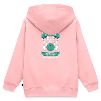 Bowling Spieler - Kinder Premium Organic Zip Hoodie - Rosa - Hinten - AI Model Kid Female (0cm)