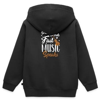 Musiker Spieler Geiger Musikverein - Kinder Premium Organic Zip Hoodie - Schwarz - Hinten - AI Model Kid Male (0cm)