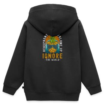 Musique École de musique Association de musique Partitions musicales - Sweat Premium à capuche zippé enfant bio - noir - Dos - AI Model Kid Male (0cm)