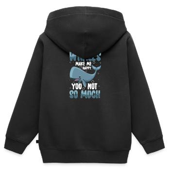 Wale Fisch Meeresbewohner - Kinder Premium Organic Zip Hoodie - Schwarz - Hinten - AI Model Kid Male (0cm)