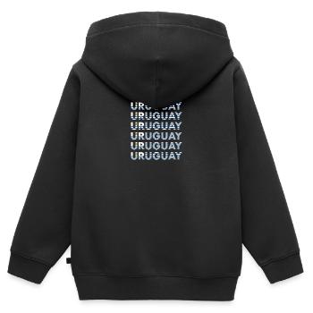 Rugby Rugby Rugby Rugby Rugby Uruguay Rugby - Kinder Premium Organic Zip Hoodie - Schwarz - Hinten - AI Model Kid Male (0cm)