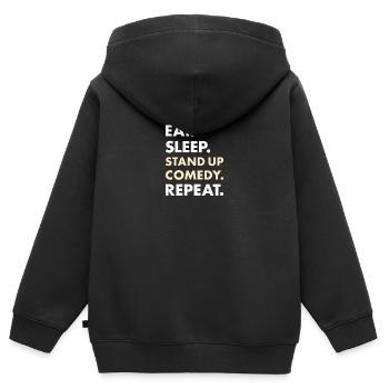 Comedian Eat Sleep Stand Up Comedy - Kinder Premium Organic Zip Hoodie - Schwarz - Hinten - AI Model Kid Male (0cm)
